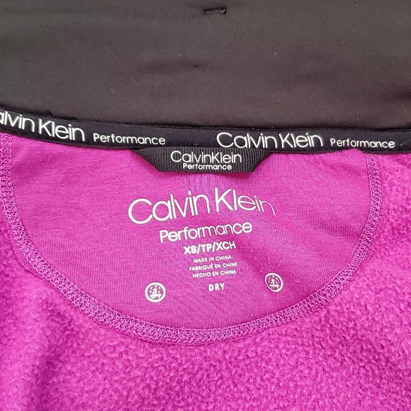 Calvin Klein Performance Fleece Jacket | Pink Coat with Thumbholes - Picture 4 of 4